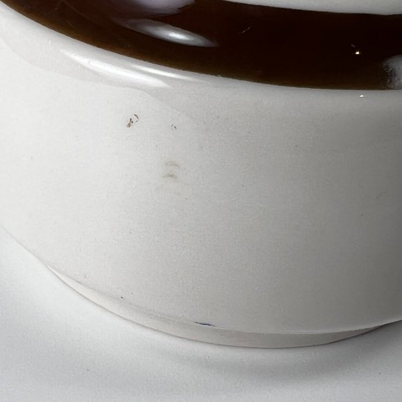Vtg Jackson Custom China Sugar Bowl Lid Brown White Union Made Restaurant Ware - Picture 6 of 8